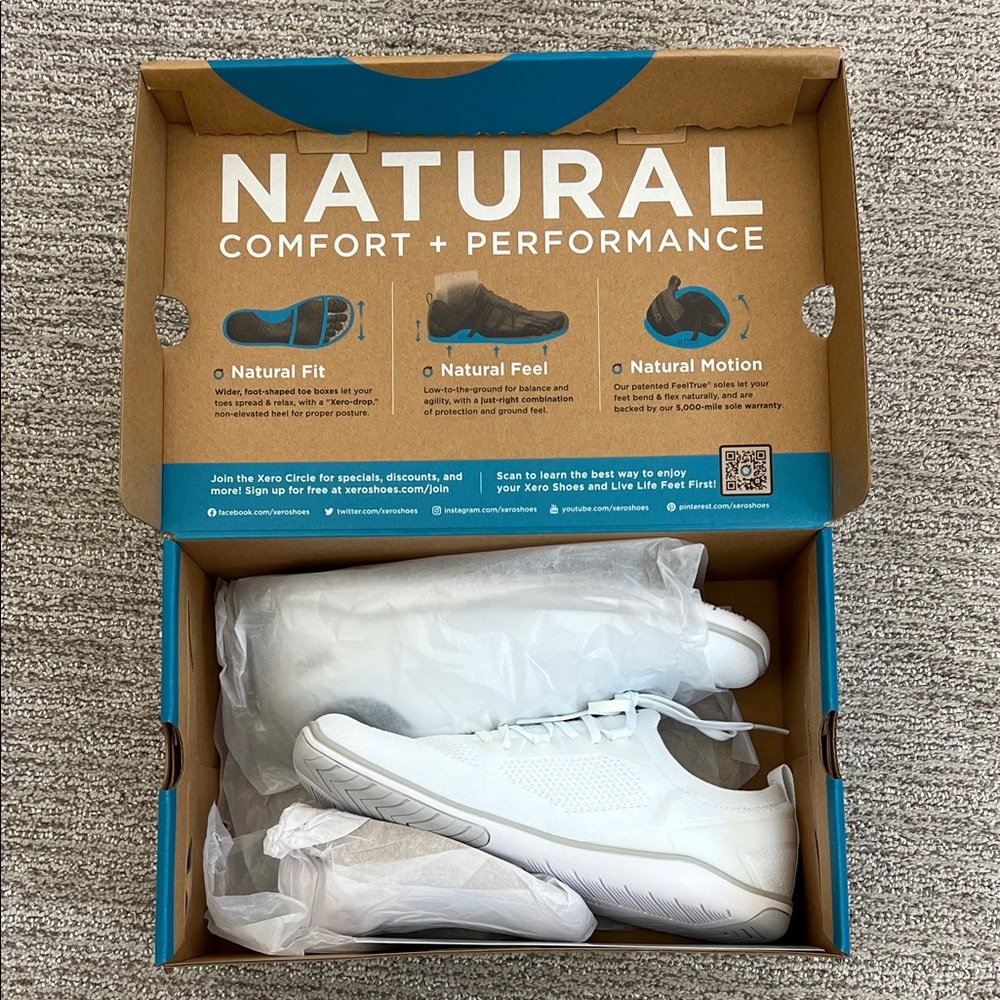 Xero Nexus Knit White Athletic Lifestyle Sneaker Size 8
